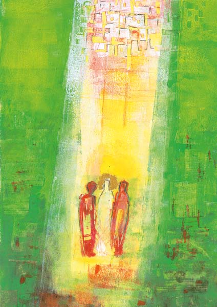 Klappkarte - Der Weg nach Emmaus Klappkarte - Der Weg nach Emmaus