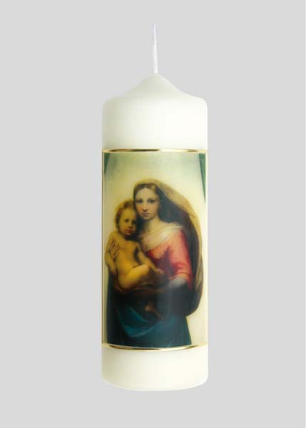 Kerze - Maria mit Kind, Sixtinische Madonna